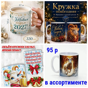 Кружка 2027 СИМВОЛ ГОДА 300мл керамика (ЗАКАЗ от 12шт)  (36)